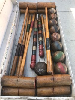 Vintage English croquet set