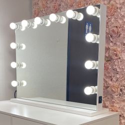 Hollywood Lighted Vanity Mirror 34x26 in Tabletop Wall Mount