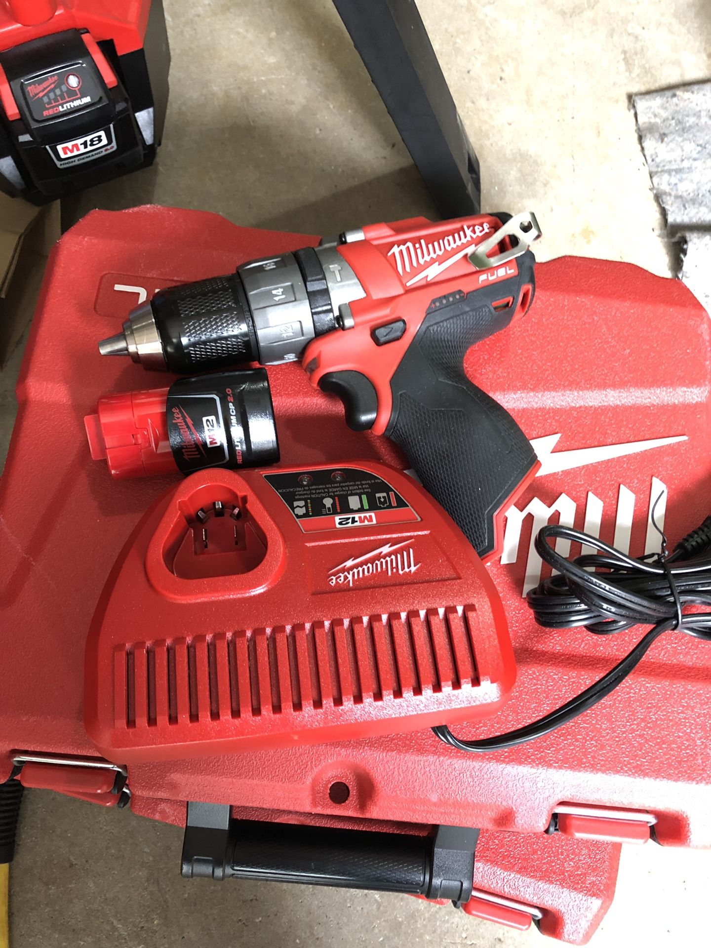 Milwaukee 2404-20 M12 Fuel 1/2 Hammer Drill W/2.0 Battery & Charger