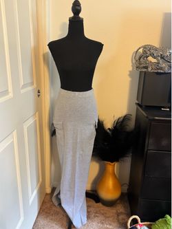 Grey cargo style skirt with side pockets