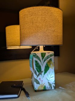 Threshold Target Ceramic Table Lamp Botanical Jungle Leaves Tropical Decor