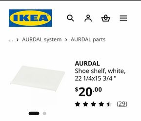 IKEA Aurdal Shoe Shelves Side Panel Leg Shelf White Parts for Closet