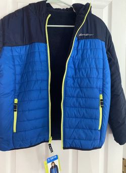 New Eddie Bauer Boys Color Sherpa Fleece Reversible Jacket 