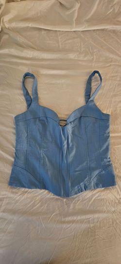 Zara Blue Corset Bustier Top