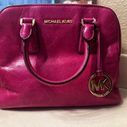 Michael Kors Alexis Fuchsia MD Leather Satchel NWT