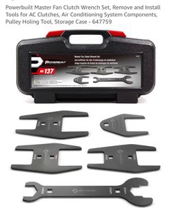 POWERBUILT MASTER FAN CLUTCH AC PULLEY HOLING WRENCH SET KIT 137 MODEL 647759