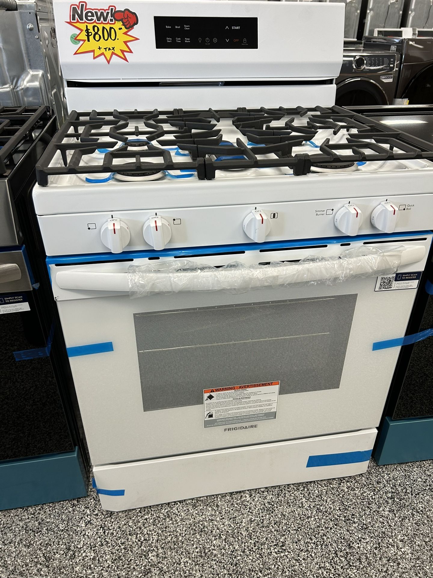 FRIGIDAIRE GAS STOVE WHITE COLOR BRAND NEW OPEN BOX!! No
