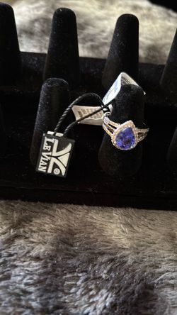 Le Vian Tanzanite Diamond Halo Ring 14k gold with chocolate diamond