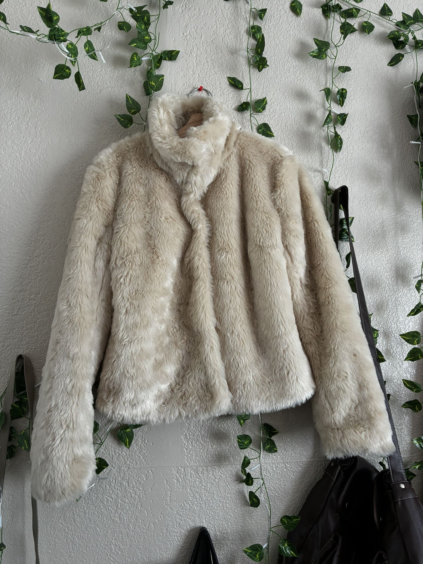 Cream Faux Fur Jacket