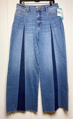 KUT FROM THE KLOTH Meg High Rise Wide Leg Front Pleat w/ Shadow Raw Hem Jean 10