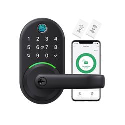 YAMIRY Smart Door Handle Lock with Keypad: Yamiry Fingerprint Smart Knob - Keyless Entry Digital Lock for Front Door - Deadbolt with APP 