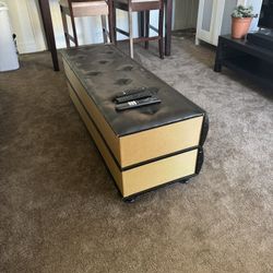 Mid Century Leather Book Shaped Coffee Table