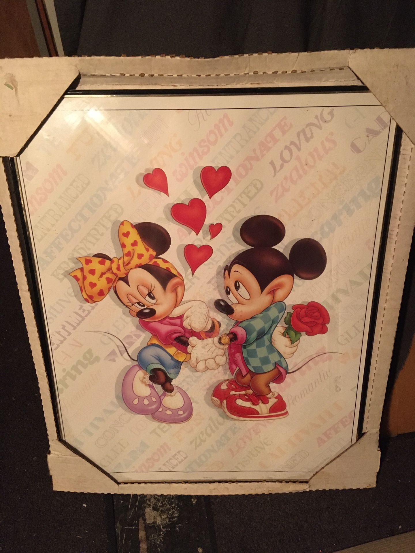 Valentine’s Gift: Micky & Minnie ! Framed
