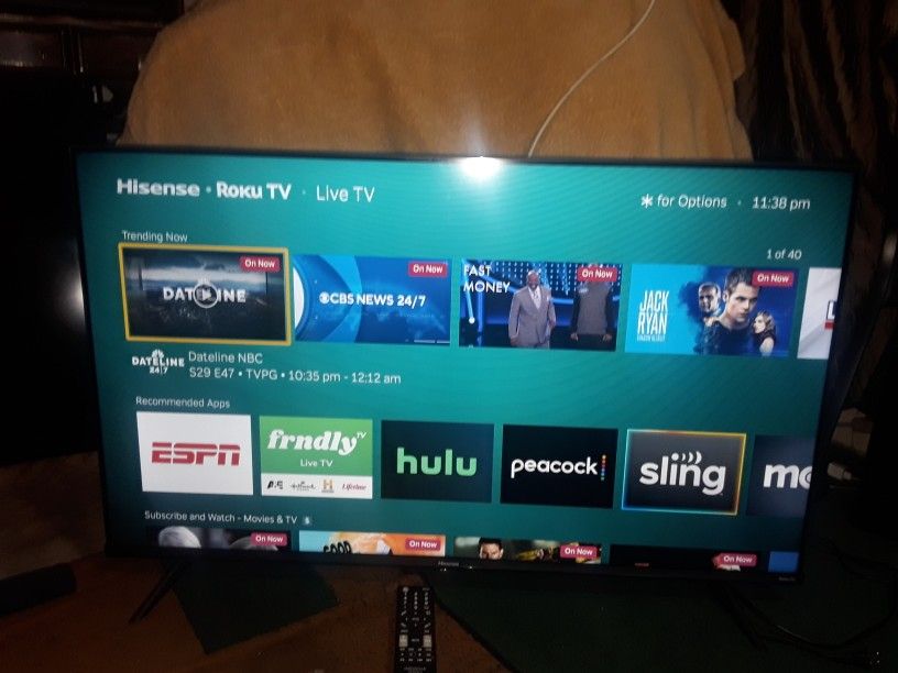 Hisense 43" Inch Class R6 Series 4k UHM Smart Roku TV With Alexa Compatibility Model Jul 2022 (43R6G) Remote Control Included