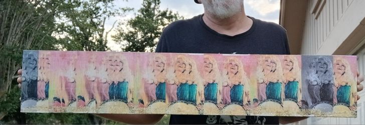 Dolly Parton Original Mixed Media Artwork 38" x 7" *40.00 Firm* Home Decor Artwork