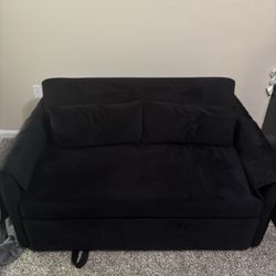 Velvet sofa bed with adjustable back rest