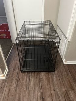 Black Wire Dog Crate with Tray