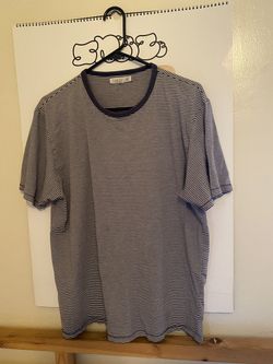Vintage striped tshirt blue/ white size medium