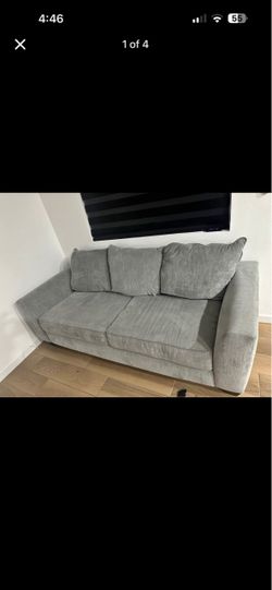 Gray Fabric 3-Seater Sofa with bed