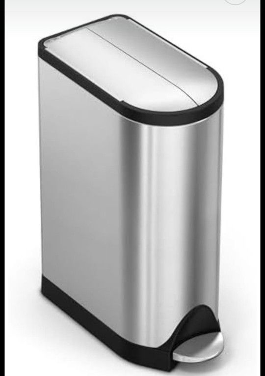 Simplehuman 18 Liter /4.8 Gallon Butterfly Lid Kitchen Step Trash Can Brushed Stainless Steel 
