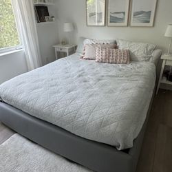 Bed Frame With Storage + Mattress (ITA Size Matrimoniale)