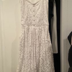 Brand New White Lace Strapless Short Dress