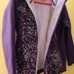 Girls Free Country Soft Shell Floral Stretch Full Zip Jacket Fleece Lined Water Resistant Size 5/6