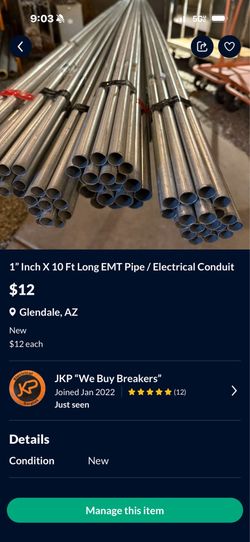 EMT conduit pipe 1” bundles of 10 pcs