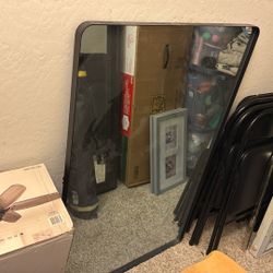 Black Metal Framed Mirror 