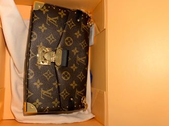 Chain crossbody bag brown small