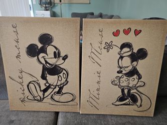 Mickey And Minnie Canvas Art