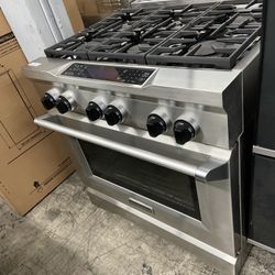 KitchenAid Dual Fuel 36” Range In Stainless Steel 