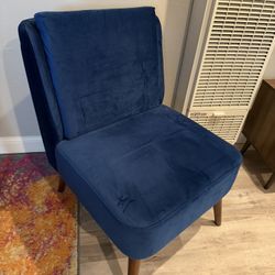 Blue Velvet Accent Chair