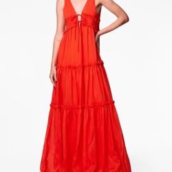 NICHOLAS Myla Tie Maxi Dress red size 8