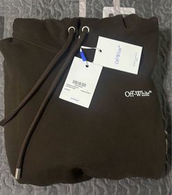 Off-White Logo Skate Hoodie in Chocolate / White BNWT Large ($250)