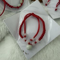 Feng Shui Lucky Red String Jade Bracelet