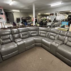 Brand New Reclining Gel Leatherette Sectional 