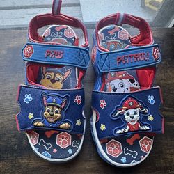 Paw Patrol Light Up Sandals Kids Toddler Size 12 Blue Classic Synthetic