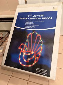 18 Inch Lighted Turkey Window Decor