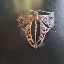 Vintage Sterling  Dragonfly Cuff Bracelet  - Excellent
