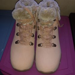 Womens Pink Leather Boots