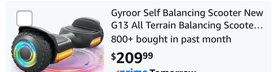 Gyroor Self Balancing Scooter New G13 All Terrain Balancing Scooter with LED Lights, Self Balancing Off Road with Bluetooth for Kids ages 6-12 and Adu