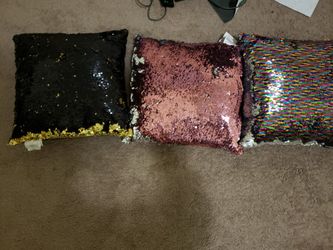 Three Sequin Reversible Pillows! New