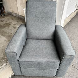 Blue Gray Swivel Glider Recliner