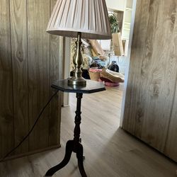 Table And Brass Lamp