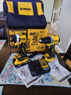 Dewalt brand new  ATOMIC 20V MAX Lithium-Ion Cordless 2-Tool Combo Kit with 5.0 Ah and 2.0 Ah Batteries, Charger and Kit Bag.(Firm on price)
