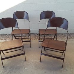4 Vintage Folding Metal Folding Chair 
