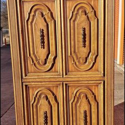 Antique Wooden Armorie, 9 Cubby Holes and 4 Drawers