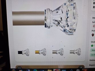 Champagne gold decorative crystal curtain rod, 36 to 88 in