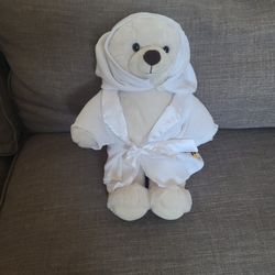 White Build-a-bear Teddy With White Robe